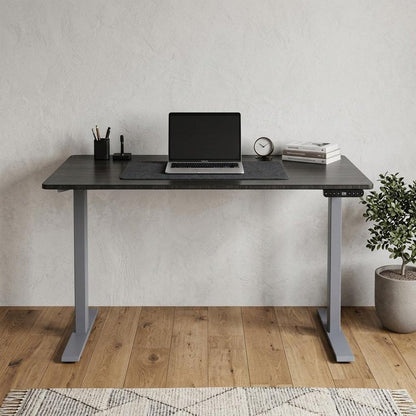 60" Adjustable Black and Gray Stainless Steel Standing Desk HomeRoots