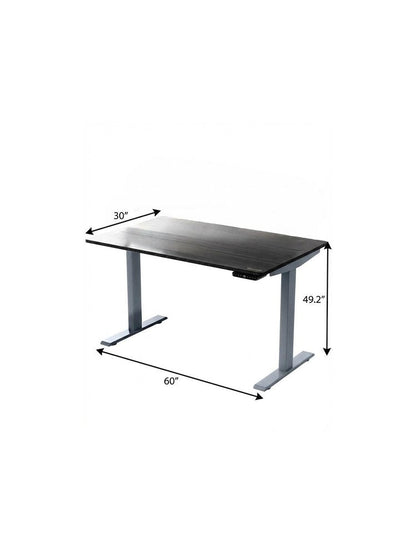 60" Adjustable Black and Gray Stainless Steel Standing Desk HomeRoots