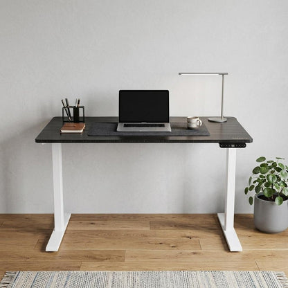 60" Adjustable Black and White Stainless Steel Standing Desk HomeRoots