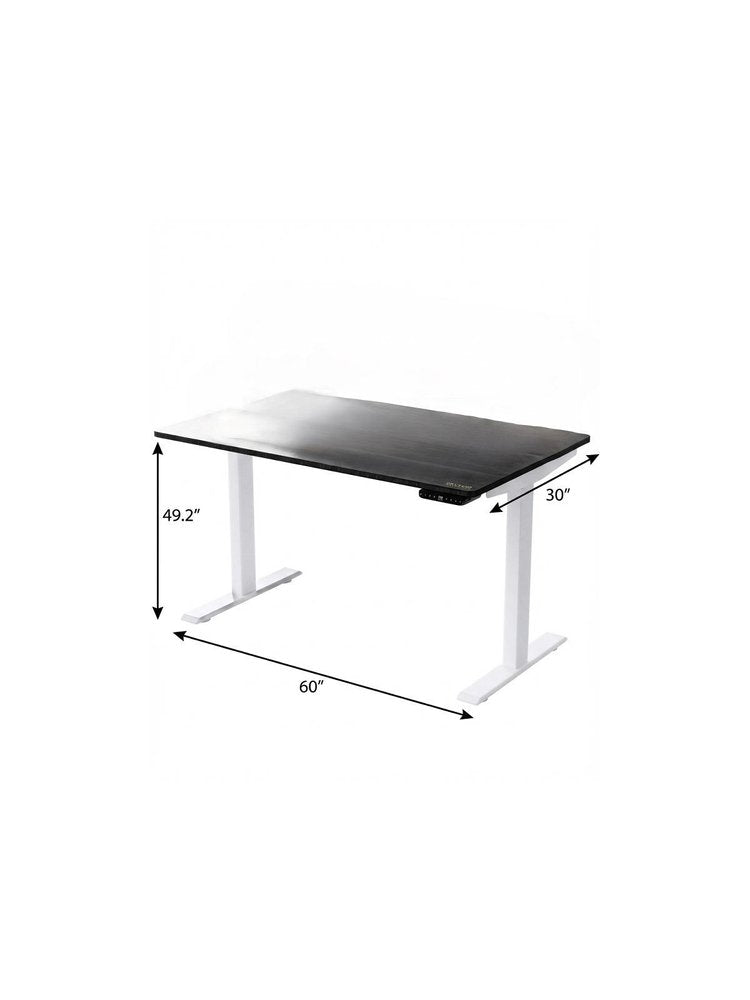 60" Adjustable Black and White Stainless Steel Standing Desk HomeRoots