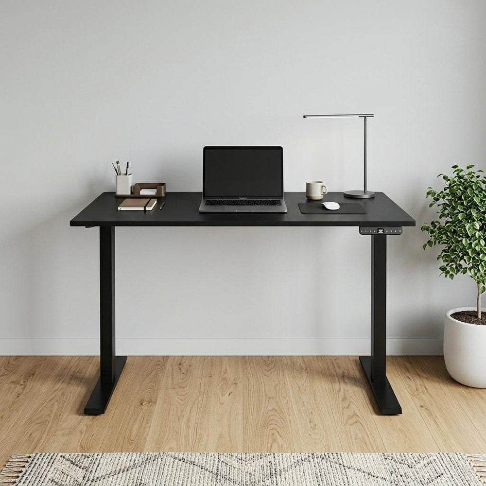 48" Adjustable Black Stainless Steel Computer Desk HomeRoots