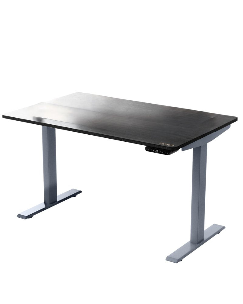 48" Adjustable Black and Gray Stainless Steel Computer Desk HomeRoots