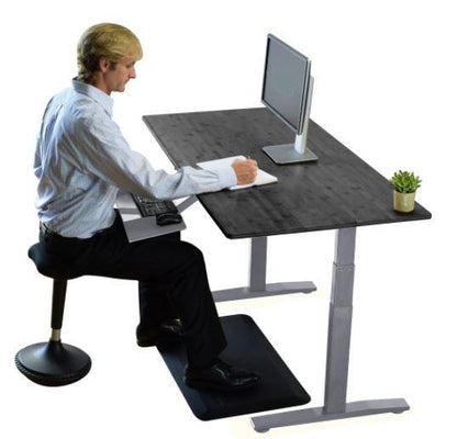 Gray Bamboo Dual Motor Electric Office Adjustable Computer Desk - FurniFindUSA