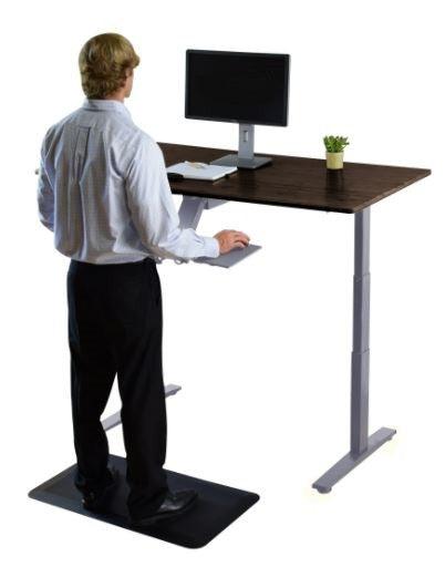 Gray Bamboo Dual Motor Electric Office Adjustable Computer Desk - FurniFindUSA