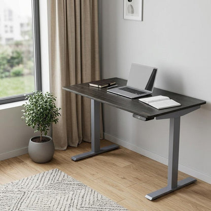 48" Adjustable Black and Gray Standing Desk HomeRoots
