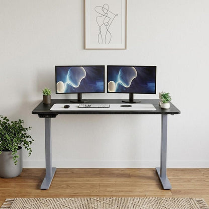 48" Adjustable Black and Gray Standing Desk HomeRoots