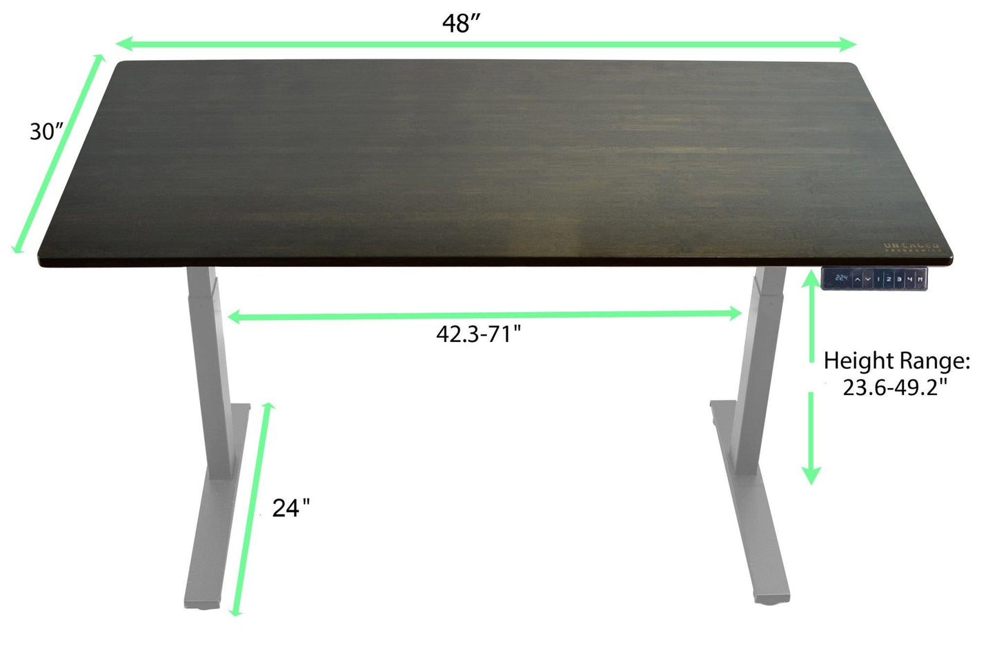 Gray Bamboo Dual Motor Electric Office Adjustable Computer Desk - FurniFindUSA