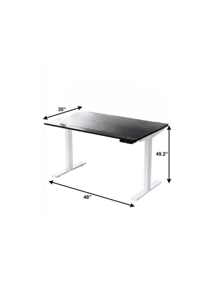48" Adjustable Black and White Stainless Steel Computer Desk HomeRoots