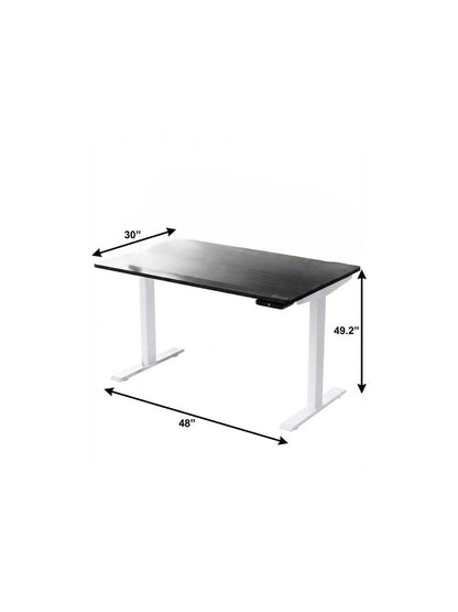 48" Adjustable Black and White Stainless Steel Computer Desk HomeRoots