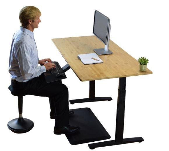 Natural Bamboo Dual Motor Electric Office Adjustable Computer Desk - FurniFindUSA