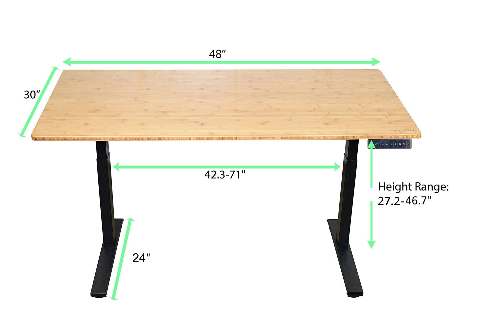 Natural Bamboo Dual Motor Electric Office Adjustable Computer Desk - FurniFindUSA