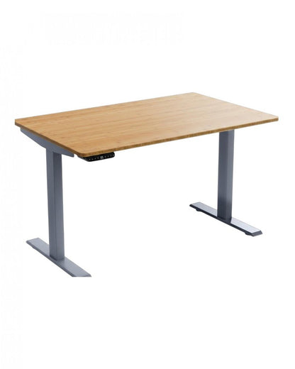 48" Adjustable Brown and Gray Stainless Steel Computer Desk HomeRoots