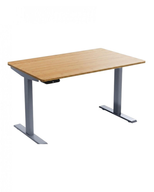 48" Adjustable Brown and Gray Stainless Steel Computer Desk HomeRoots