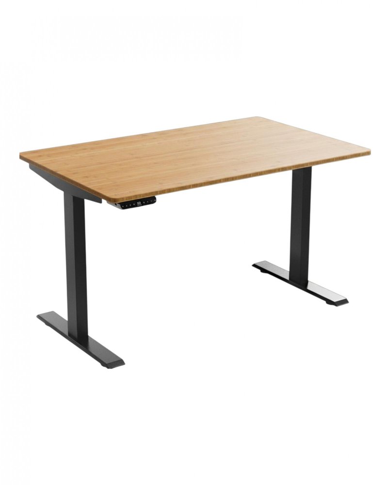 48" Adjustable Brown and Black Stainless Steel Computer Desk HomeRoots