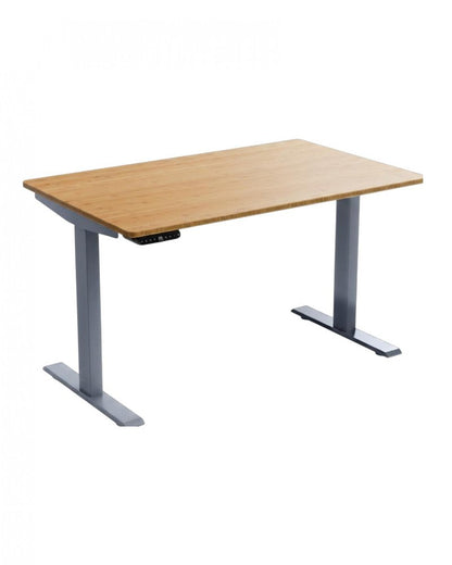 48" Adjustable Brown and Gray Stainless Steel Computer Desk HomeRoots