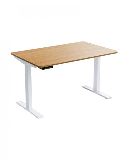 48" Adjustable Brown and White Stainless Steel Computer Desk HomeRoots