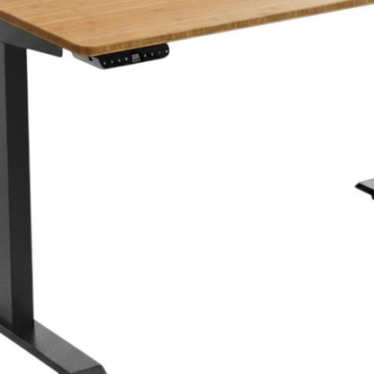 60" Adjustable Brown and Black Standing Desk HomeRoots