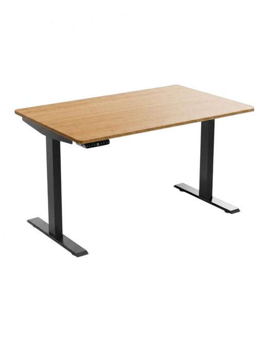 60" Adjustable Brown and Black Stainless Steel Computer Desk HomeRoots