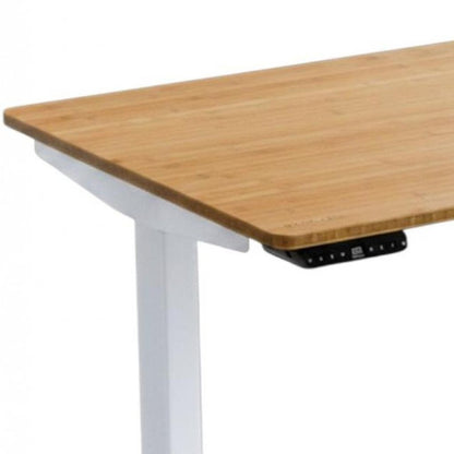 60" Adjustable Brown and White Stainless Steel Computer Desk HomeRoots