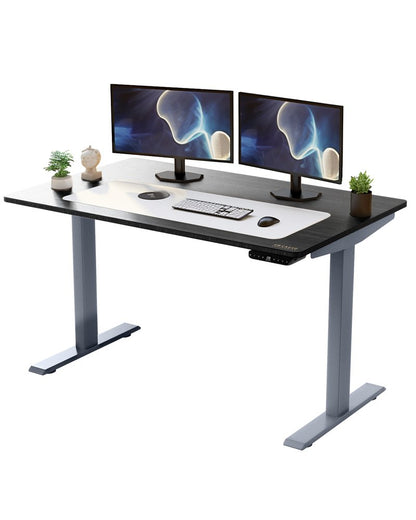 Adjustable Black and Gray Stainless Steel Rolling Computer Desk HomeRoots