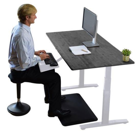 White and Black 52" Bamboo Dual Motor Electric Office Adjustable Computer Desk - FurniFindUSA