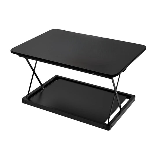 28" Adjustable Black Stainless Steel Standing Desk Converter HomeRoots