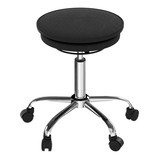 Black and Silver Adjustable Height Swivel Rolling Office Chair HomeRoots