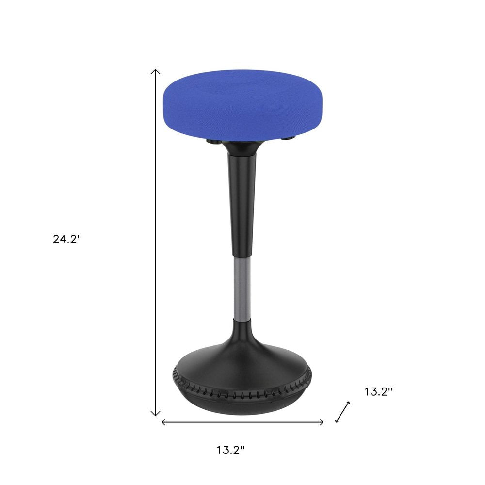 Blue and Black Adjustable Height Swivel Office Chair HomeRoots
