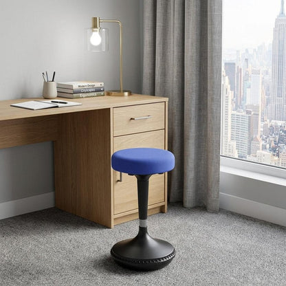 Blue and Black Adjustable Height Swivel Office Chair HomeRoots