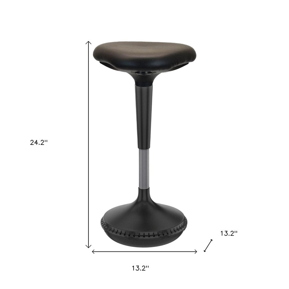 Black Adjustable Height Swivel Office Chair HomeRoots