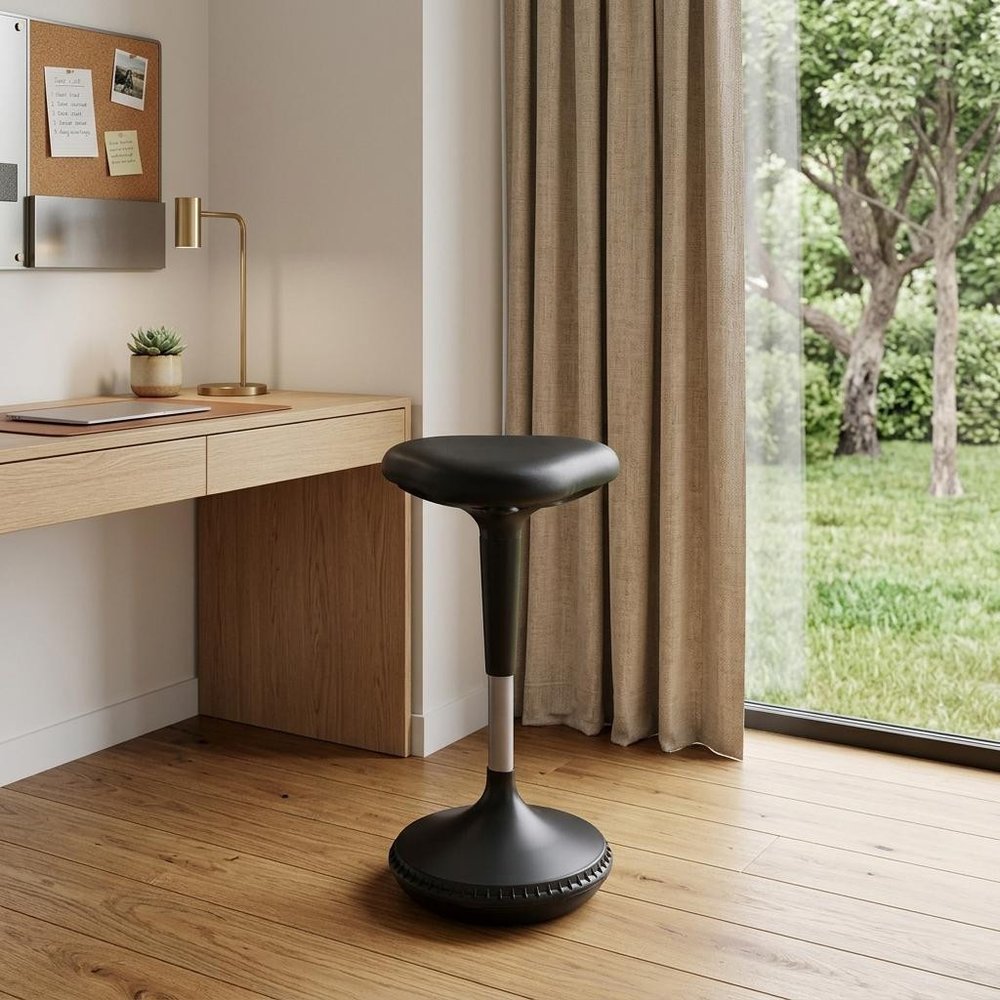 Black Adjustable Height Swivel Office Chair HomeRoots