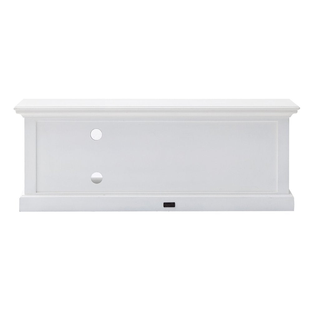 47" White Solid Wood Drawers and Open Shelving Entertainment Center HomeRoots