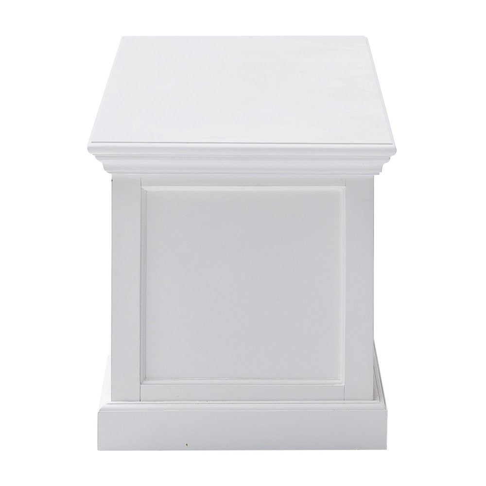 71" Classic White Entertainment Unit with Two Drawers HomeRoots