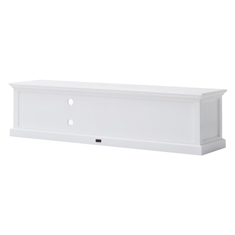71" Classic White Entertainment Unit with Two Drawers HomeRoots
