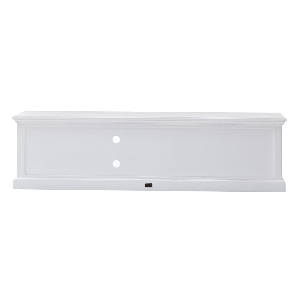 71" Classic White Entertainment Unit with Two Drawers HomeRoots