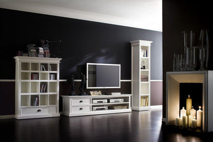 71" Classic White Entertainment Unit with Two Drawers HomeRoots