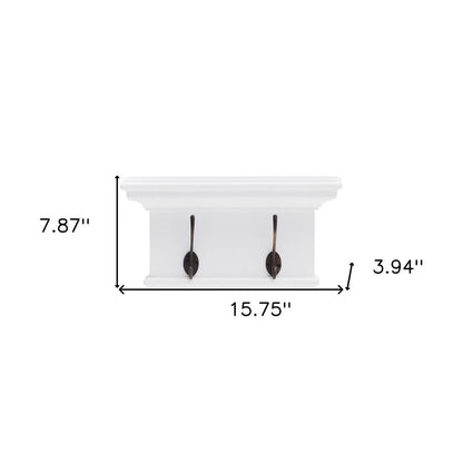 Classic White Two Hook Hanging Coat Rack HomeRoots