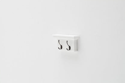 Classic White Two Hook Hanging Coat Rack HomeRoots