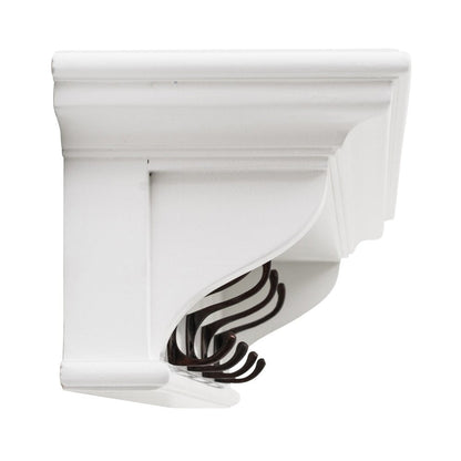 Classic White Wood Wide Four Hook Hanging Coat Rack HomeRoots