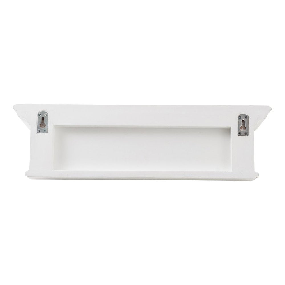 Classic White Wood Wide Four Hook Hanging Coat Rack HomeRoots