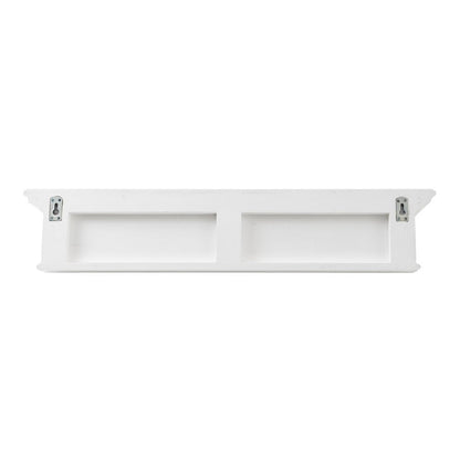Classic White Wood Wide Six Hook Coat Rack HomeRoots