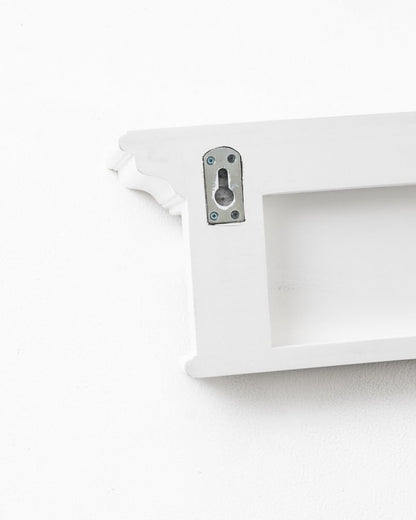Classic White Wood Wide Six Hook Coat Rack HomeRoots