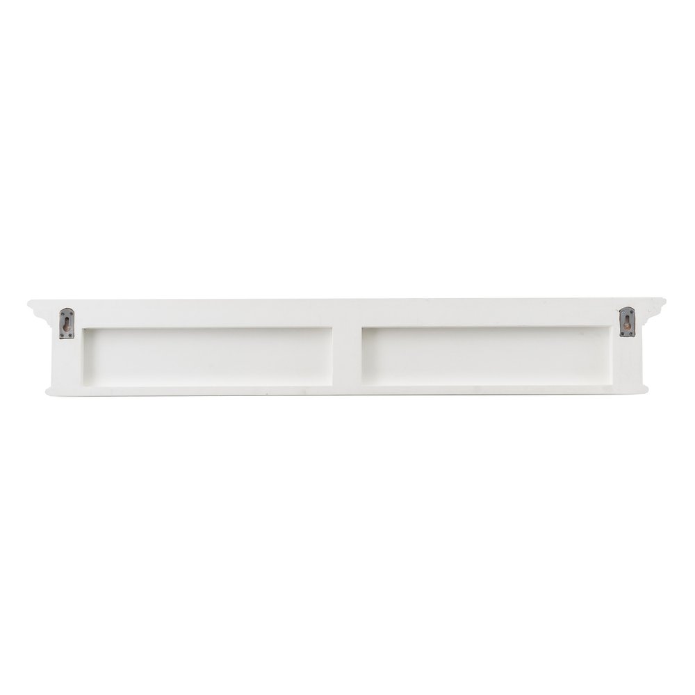 Classic White Wood Wide Eight Hook Coat Rack HomeRoots