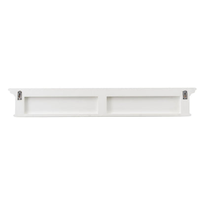 Classic White Wood Wide Eight Hook Coat Rack HomeRoots