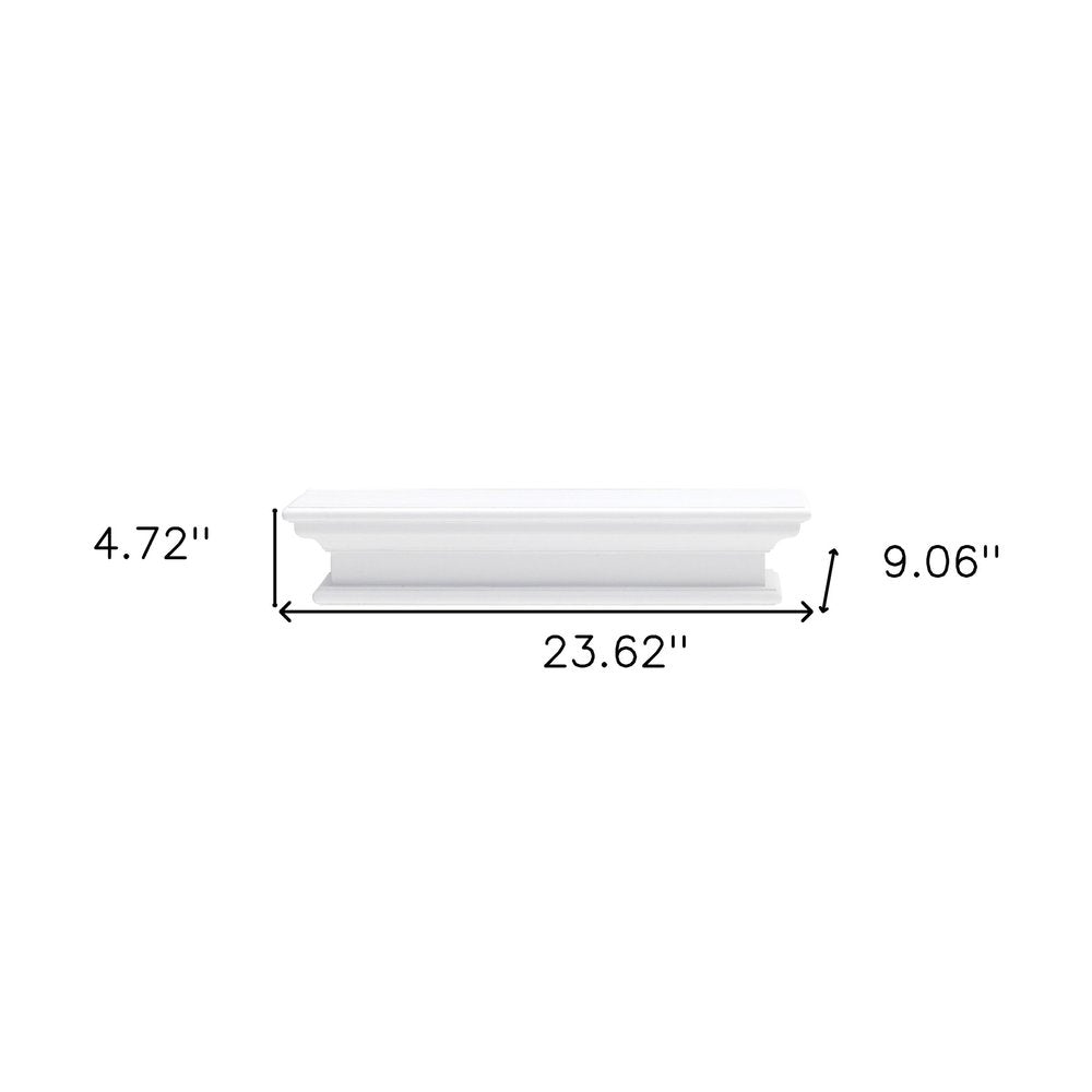 23" Classic White Floating Wall Shelf HomeRoots