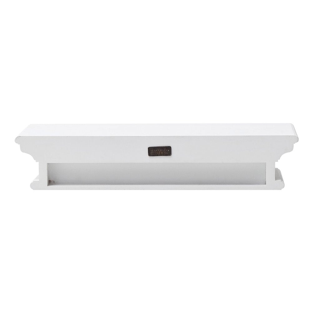 23" Classic White Floating Wall Shelf HomeRoots