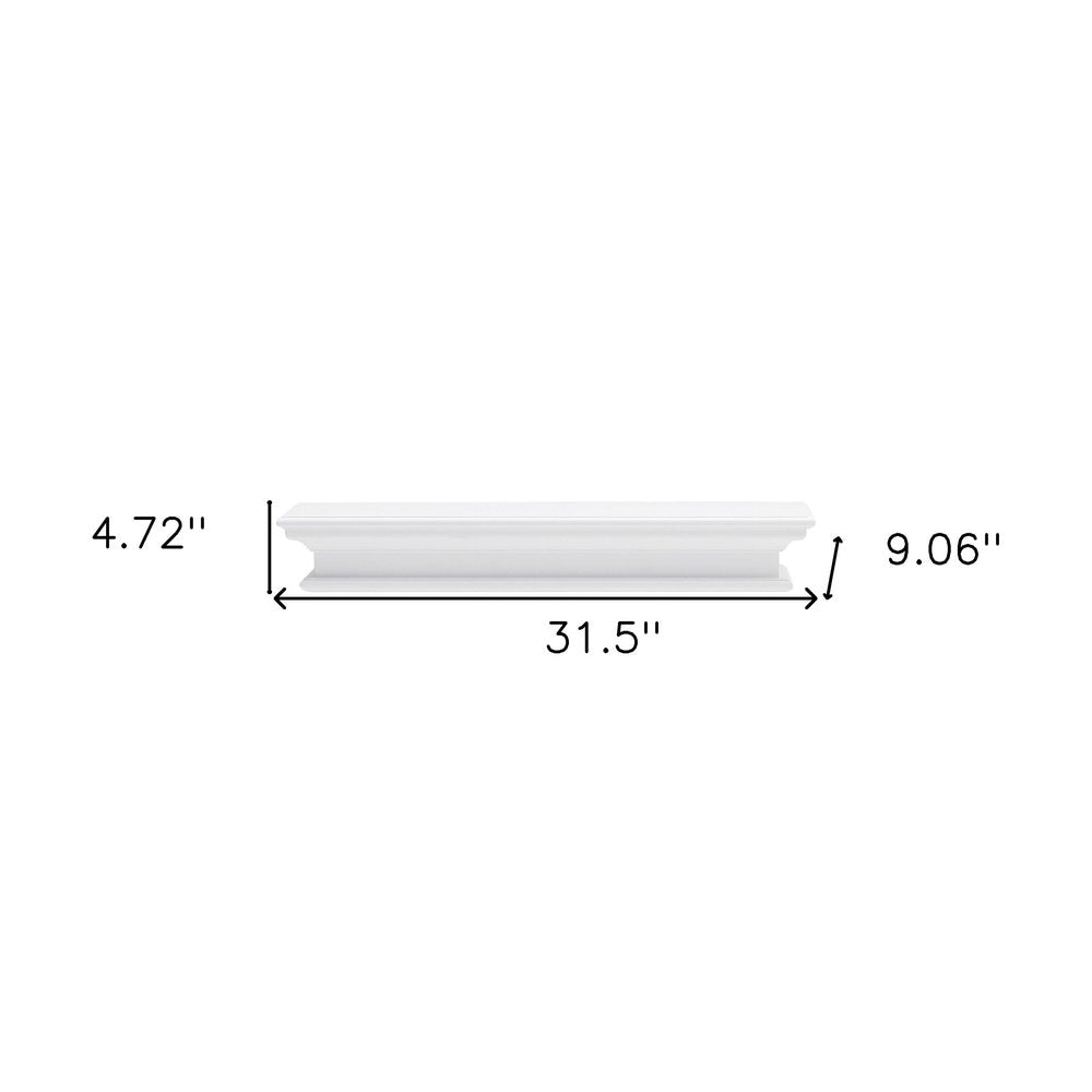 32" Classic White Floating Wall Shelf HomeRoots