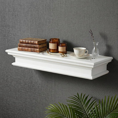 32" Classic White Floating Wall Shelf HomeRoots