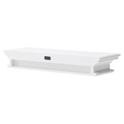 32" Classic White Floating Wall Shelf HomeRoots