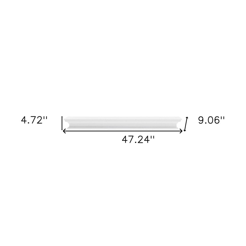 47" Classic White XL Floating Wall Shelf HomeRoots